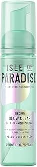 Isle of Paradise Glow Clear Self Tanning Mousse - Color Correcting Tanning Foam, Vegan and Cruelty Free, 6.76 Fl Oz