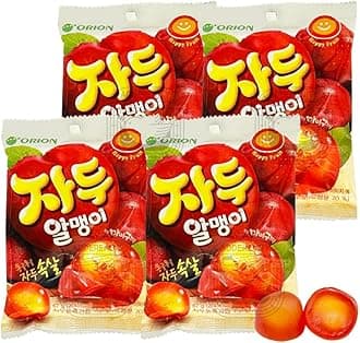 Fruit Peelable Candy - Plum Flavor 67g X 4pack (268g/9.46oz) Jelly Filled Gummies, Gluten Free Individually Wrapped Korean Snacks 한국 과일맛 젤리