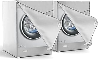 Buosha Covolo 2Pack Washer Dryer Cover,Top Load Washing Machine Cover Waterproof Dustproof Thickening for Front-Loading Machine，Washer and Dryer Covers Fit for Most Machine W27 D33 H39 inch (Silver)