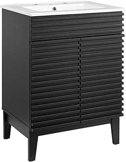 Modway Render Vanity with Sink-Floor, 24 Inch, Black White