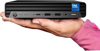 HP Pro 400 G9 Mini PC Desktop Computer, Intel CPU, 16GB DDR5 RAM, 512GB PCIe SSD, Triple 4K Display Support, USB-C, Ultra-Quiet Design, Bluetooth 5.2, WiFi 6, Keyboard and Mouse, Windows 11 Pro