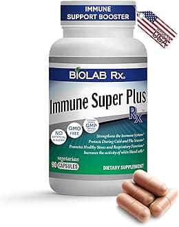 Immune Super Plus Rx- Natural Immune System Booster Natural Immune & Respiratory System Support Supplement - with Elderberry, Goldenseal, Astragalus, Mushrooms-Cordyceps, Reishi, Chaga, Turkey Tail
