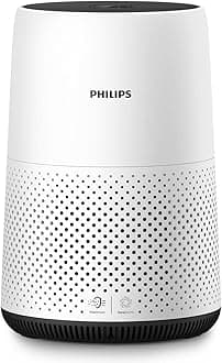 PHILIPSAir Purifier 800 Series, Purifies Rooms up to 698 sq ft (in 1h), 93 CMF Clean Air Rate (CADR), HEPA Filter, AHAM and Energy Star Certified, 99.99% allergen removal, AC0820/40, White