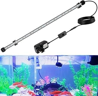 GreenSun Submersible LED Aquarium Light,Waterproof Fish Tank Light Underwater Crystal Glass Lights Suitable for Saltwater and Freshwater(Blue and White)-31 inch(78 cm)