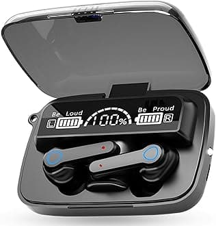 M19 Earbuds Bluetooth Wireless Headphone in Ear with Led Display&Torch BT 5.3 Technology Fast Charging Headset Wireless Earbuds with Noise Cancelling Mic, Bluetooth Headphones