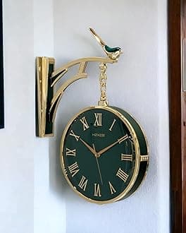 Wall Clock Non Ticking,Hanging Wall Clocks Modern Style for Home, Office, Kitchen, Bedroom, Living Room, School Decorative (W5-Green)