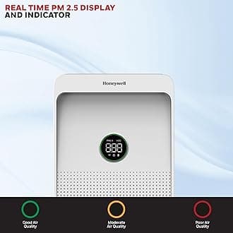 Honeywell Air Purifier For Home, 5 Stage Filtration, Covers 1085sq.ft, PM 2.5 Level Display, UV LED,WIFI, H13 HEPA & Activated Carbon Filter, removes 99.99% Pollutants, Micro Allergens, Air Touch - U1