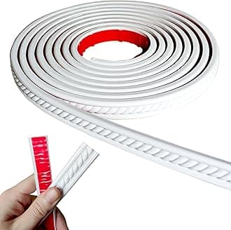 Peel and Stick Molding Trim Self Adhesive Flexible Wall Trim Crown Molding 3d Strip for Tile Wood Wall Panels Picture Mirror Frame Border Edge Corner Ceiling Wallpaper Moulding Decor Trim (200 in)