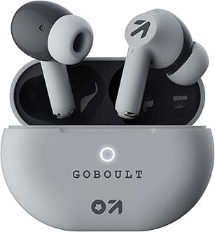 GOGOBOULT K40 True Wireless in Ear Earbuds with 48H Playtime, Clear Calling 4 Mics, 45ms Low Latency Gaming, Premium Grip, 13mm Bass Drivers, Type-C Fast Charging, BTv 5.3 Ear Buds TWS (Ivory White)