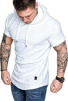 Lexiart Mens Fashion Athletic Hoodies Sport Sweatshirt Solid Color Fleece Pullover