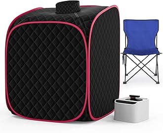 Portable Steam Sauna at Home, 9 Levels Heating, Sauna Tent for Home with Steamer and Folding Chair, Sauna for Relaxation, Detoxification, Spa