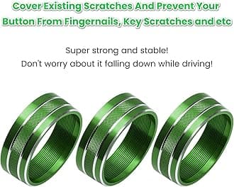 Audio Air Conditioning Button Cover Decoration Twist Switch Ring Trim for Jeep Wrangler JK JKU Patriot 2011-2018, Compass 11-16, Liberty 08-12, Dodge Challenger 08-14 Interior Accessories (Green