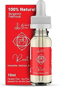 Root Chakra Facial Serum Essential Oil Blend, Natural & Organic Moisturizing Serum for Face with Sunflower, Argan, Apricot, Rosemary, Lavender Oils for Spiritual Journey, Peace, Deeper Connection