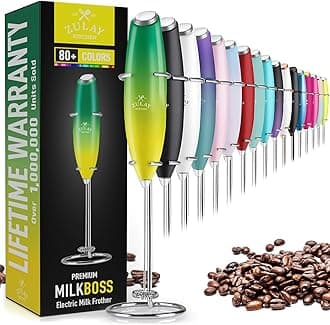 Powerful Milk Frother Wand - Ultra Fast Handheld Drink Mixer - Electric Whisk Foam Maker for Coffee, Lattes, Cappuccino, Matcha & Creamer