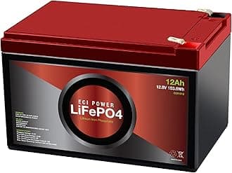 ECI Power 12V 12Ah Lithium LiFePO4 Deep Cycle Rechargeable Battery | 2000-5000 Life Cycles & 10-Year Lifetime | Built-in BMS | Perfect for RV, Solar, Marine, Overland, Off-Grid Applications