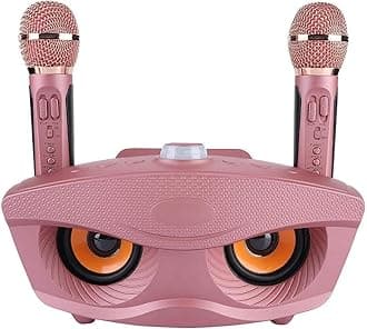 safecell Portable Karaoke Machine, Wireless Bluetooth Speaker with 2 Microphones Home Karaoke Support AUX TF Card U Disk FM Radio for Family Home Party