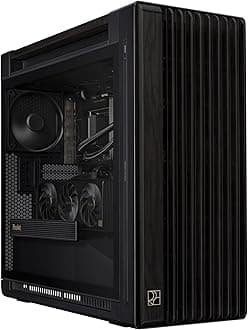 ProArt PA602 Wood Edition - Tempered Glass Panel E-ATX PC case, 420 mm Radiator Support, 1x 140 mm + 2X 200 mm pre-Installed Fans, Power Lock Latch, Tool-Less PCIe mounting, USB 20Gbps Support