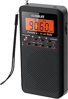 RD218 Portable Radio FM/AM/SW Transistor Battery Operated by 2*AA Batteries with Key Backlight LCD Display Digital Alarm Clock Sleep Timer,Best Reception,Best Sound Quality Pocket