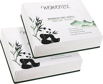 Travel Size Bamboo Viscose Disposable Face Towel Biodegradable Large Dry Face Wipes 30 Count/2 Box Extra Thick Soft Clean Facial Towels for Facial and Body Cleansing, Travel, Camping