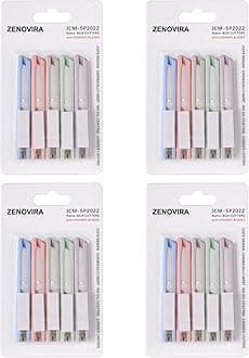 20 Pcs Mini Utility Knife, Ceramic Blades Box Cutter, Art Kinfe, 5-Pack*4=20 Knives, for office, Home, school