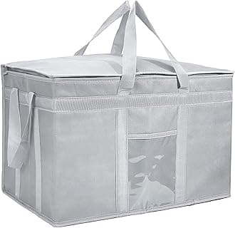 Yalin XXXL Large Insulated Cooler Bag, Styrofoam Cooler of Keep Food Hot or Cold, Reusable Double Zipper Food Delivery Bag for Grocery Shopping, 23" W x 15" H x 14" D