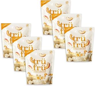 Tru Fru Nature's Peaches Hyper-Dried Fresh in Crème, Premium Gourmet Freeze Dried Snack, 4.2 oz (Pack of 6)