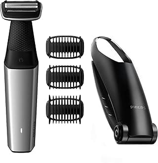 Bodygroom 5000 Series | Body Groomer for Men | With Back Attachment | Skin-Friendly Shaver | Full Body Grooming | Bi-directional Trimmer | Black with Silver | BG5020/13