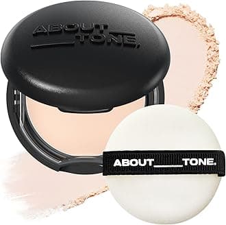ABOUT TONE Blur Powder Pact 0.32oz - Pressed Powder Compact with Mirror and Puff Makeup Setting Finishing Blurring Natural Translucent Lightweight Face Sebum Oil Control Vegan Formula (1.5 COOL FAIR)