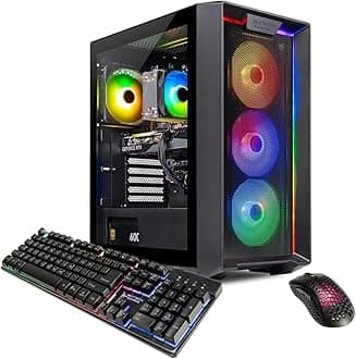 Skytech GamingNebula Gaming PC Desktop – AMD Ryzen 5 5600X 3.7 GHz, NVIDIA RTX 4060 Ti, 1TB NVME SSD, 16GB DDR4 RAM 3200, 600W Gold PSU, 11AC Wi-Fi, Windows 11 Home 64-bit,Black