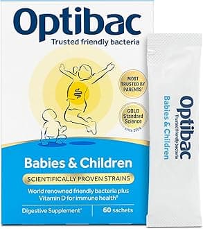 Optibac Probiotics Babies & Children - Kids Probiotic + Vitamin D for Immune Support - Most Trusted By Parents - 60 Sachets