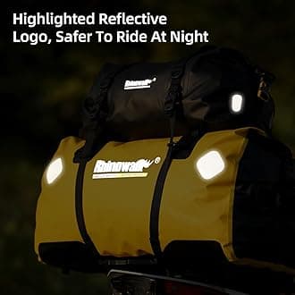 Rhinowalk 45L Waterproof Duffle Dry Bag - Motorcycle Tail & Seat Bag, Rear Rack & Trunk Compatible - Camping, Boating, Bicycling, Travel (Yellow)