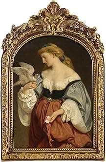 FOLKOR Vintage Canvas Wall Art Decor for Hallway Entryway Staircase, Classical Portrait Oil Paintings Prints with 5x7 Picture Frame, Retro Wall Decor for Desk Table Shelf Gallery Wall Decoration