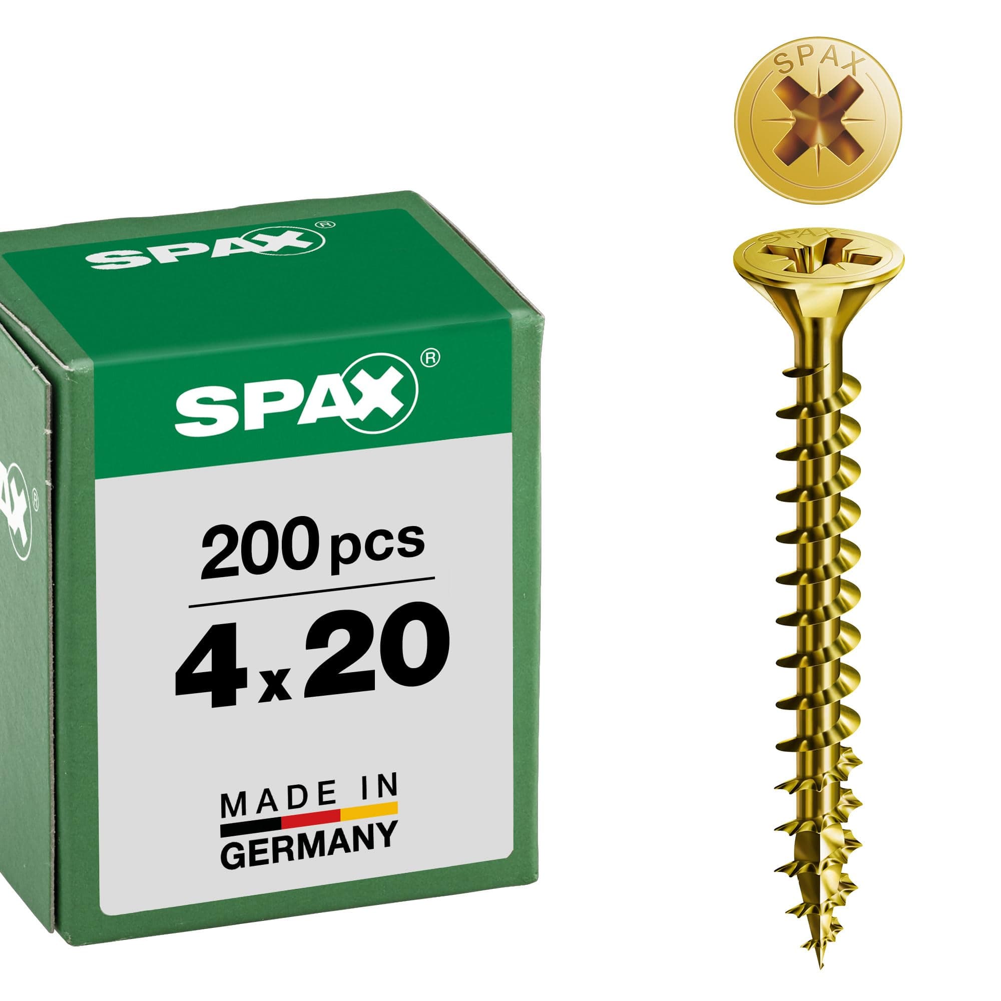Spax – Universal Screw Countersunk Head Phillips Z 4Cut Full Thread Galvanized Passivated A2L – 1081020350123, 1081020400203