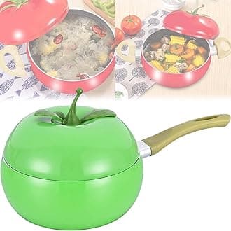 With Lid Fruit Shaped Pans,With Lid Vegetable Shaped Pans,Cute Nonstick Soup Pot Pasta Pan,Multifunction Cooking Pot With Handles for Stewing Poaching Frying (Apples,Milk Pan)