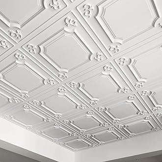 Art3d Drop Ceiling Tiles 24x24 in White (24-Pack, 96 Sq.ft), Wainscoting Panels Glue Up 2x2