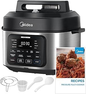 Midea WideMax 12-in-1 Electric Pressure Cooker, 6.5 Quart, 12 Presets, Multi-Functional Programmable Slow Cooker, Rice Cooker, Steamer, Sauté Pan, Cake, Yogurt, Warmer and More