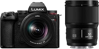LUMIX S5II Mirrorless Camera, 24.2MP Full Frame, Phase Hybrid AF, Active I.S. Technology, Unlimited Recording, 20-60mm F3.5-5.6 & 50mm F1.8 L Mount Lenses, LUMIX Camera - DC-S5M2WK