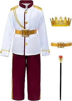 Prince Charming Costume for Kids Boys Royal Prince King Outfit Party Cosplay 4-13 Years
