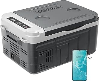 12 Volt Refrigerator, 12 Quart (10L) Compressor Electric Cooler APP Control, Car Fridge 12/24V DC & 120-240V AC, Car Refrigerator -4℉~68℉, Portable Freezer for RV, Travel, Camping