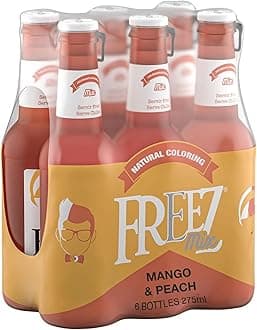 Freez,Carbonated Soda Flavored Cold Drink Non Alcoholic Mango & Peach ,6x275ml,Pack of 6