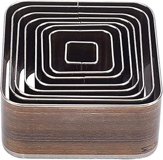 PH PandaHall 8 pcs High Carbon Steel One Hole Hollow Punch Cutter Set, 8 Sizes 20 25 30 35 40 45 50 55mm Square Leather Die Cutter Tool Cutting Punching Die for Handmade DIY Leather Craft