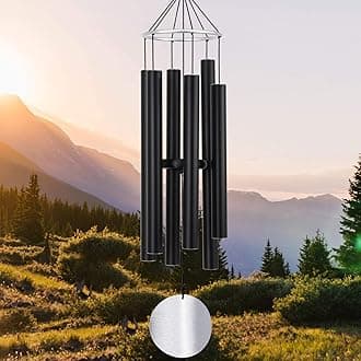 Wind Chimes Outdoor Large Deep Tone,36 Inch Large Chimes for Outside Tuned Relaxing Soothing Low Bass,Memorial Windchimes Sympathy for Mom Dad,Black