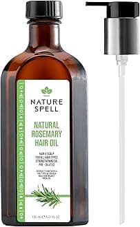 Nature Spell Rosemary Oil for Hair Growth with Pump Dispenser, Pre-Diluted Oil to Strengthen and Nourish Dry, Damaged Strands, For All Hair Types, 150ml