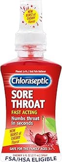Chloraseptic Sugar-Free Sore Throat Spray, Cherry, Spray Soothes Throat Pain in Seconds, 6 Fl Oz