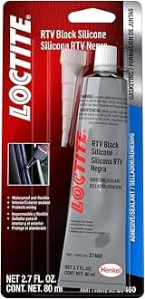 Black RTV Silicone Adhesive Sealant for Automotive: General Purpose Indoor & Outdoor Sealant, Waterproof, Flexible, High-Temperature, Black, 80 ml Tube (PN: 37460-491979)
