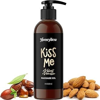 Vanilla Sensual Massage Oil for Couples - Relaxing Full Body Massage Oil for Date Night with Moisturizing Coconut and Sweet Almond Oil - Vegan Non Staining Non Greasy Silky Smooth Gliding Formula