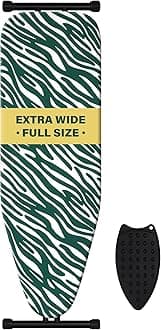 caius Ironing Board Full Size, Iron Board with Extra Thick Padded Cover, Height Adjustable, Easy to Fold, Full Metal Construction