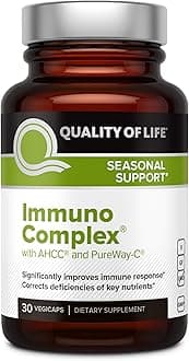 Quality of Life Immuno Complex – Includes AHCC Mushroom Extract, Vitamin C, Vitamin D3, Copper, Zinc