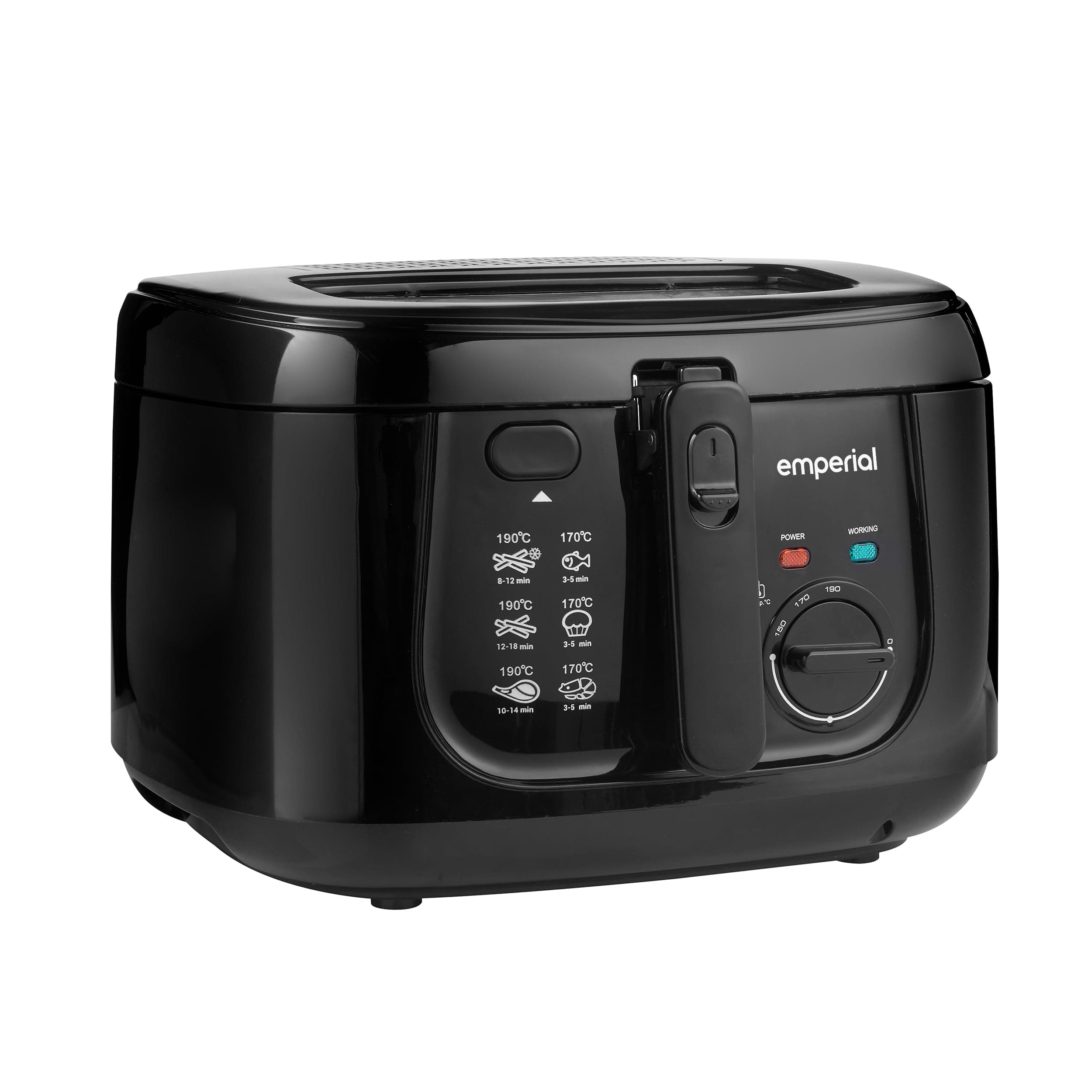 – Emperial 2.5L Deep Fat Fryer Adjustable Temperature Control & Removable Basket 1800W - Black