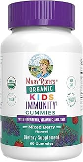 Kids Immune Support Gummies | USDA | Vitamin C, Zinc, and Elderberry Gummies | Immune Support for Kids Ages 4+ | Vegan | Non-GMO | Gluten Free | 60 Count
